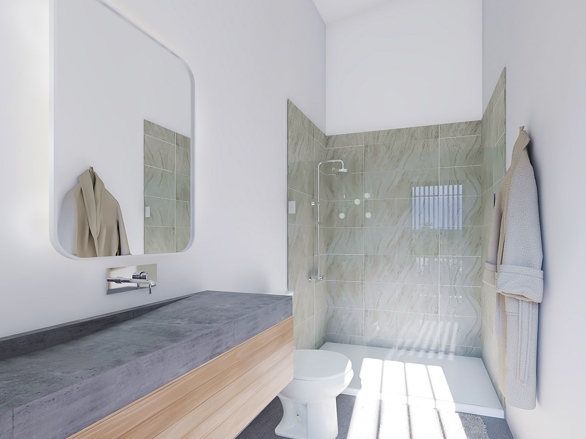 Contemporary modern design guest bath