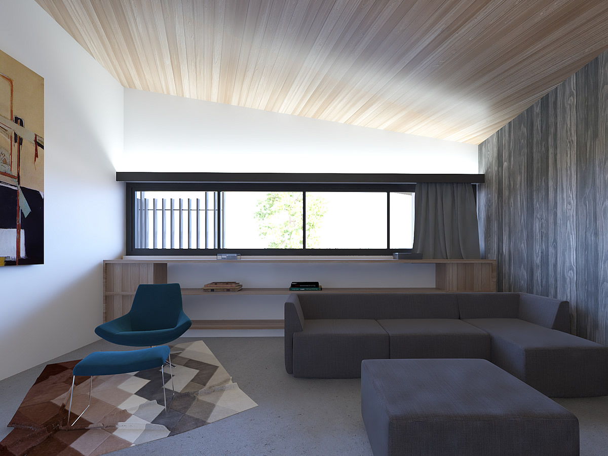 Contemporary modern design family room