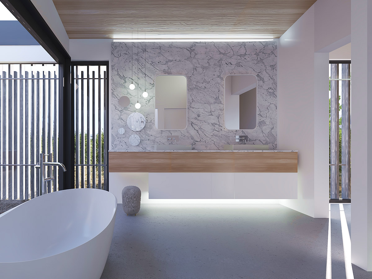 Contemporary modern design master bath