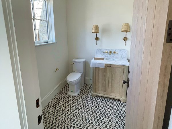 Classic design dream home poolhouse bathroom